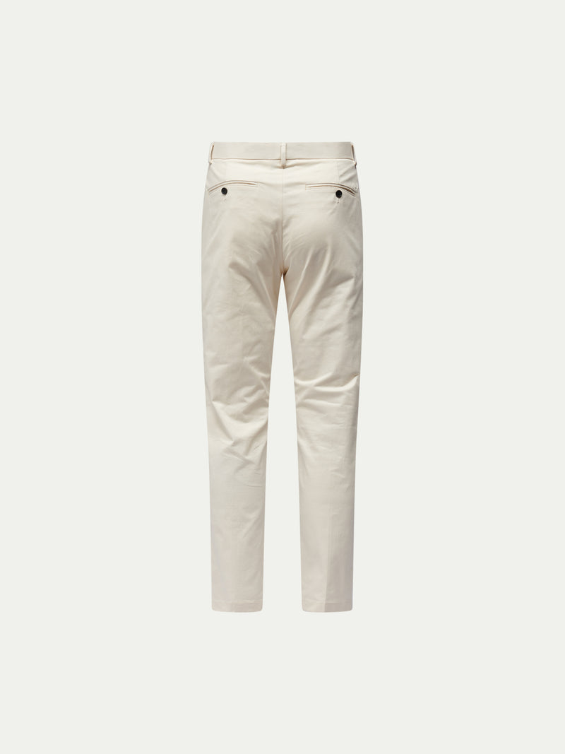 Stretch Cotton Trouser in Egret