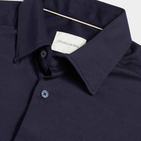 Jersey Hidden-Button Shirt in Dark Sapphire Navy