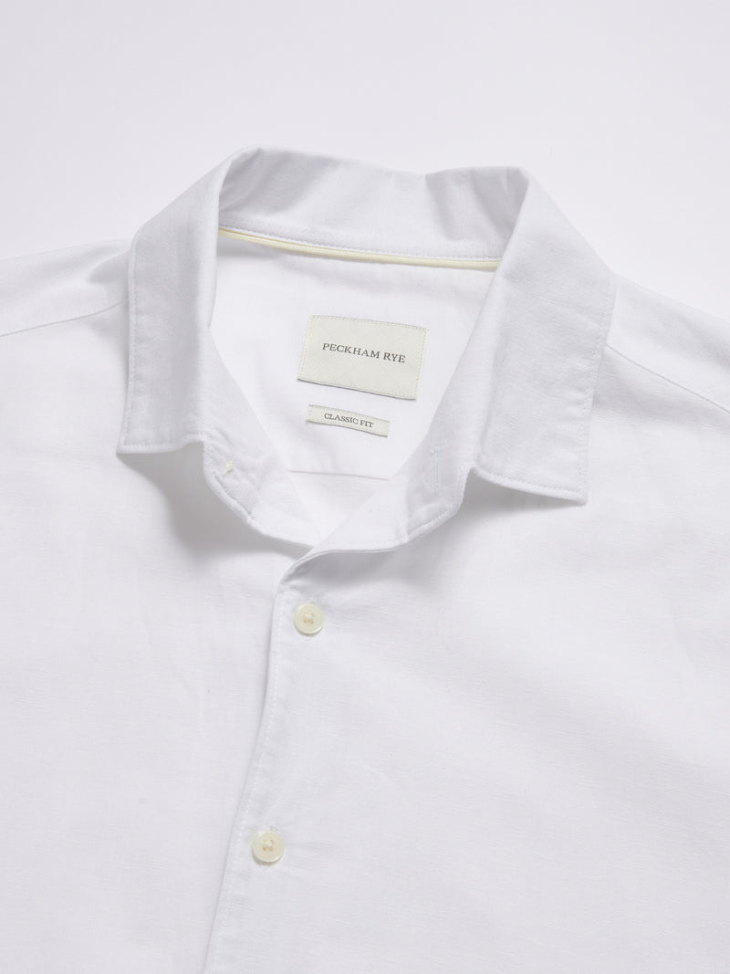 Grove Linen Blend Shirt in Bright White