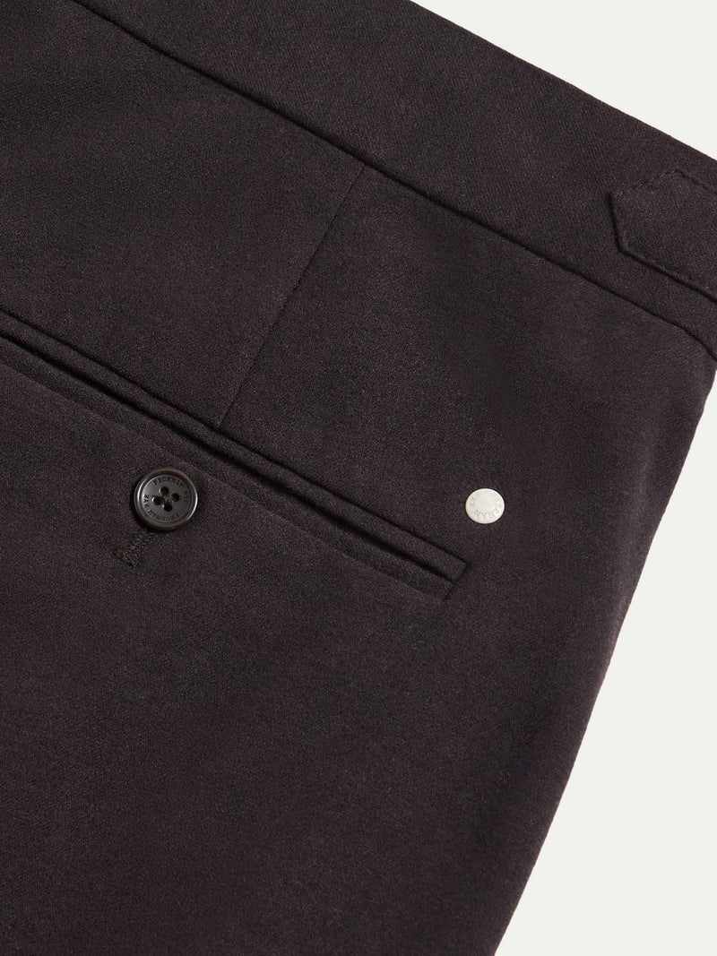 Twill Blend Smart High Waisted Trouser in Java