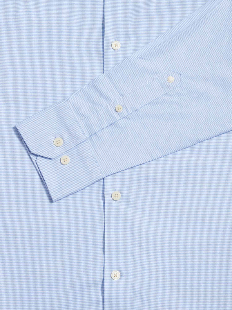 Puppytooth Cutaway Collar Shirt in Blue Blizzard