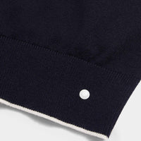 Peckham Rye Mens Knitted Crew in Dark Sapphire Navy