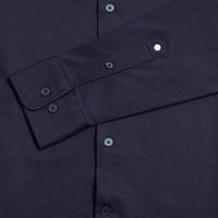 Jersey Hidden-Button Shirt in Dark Sapphire Navy