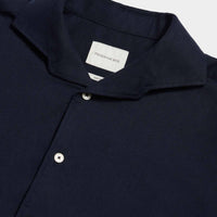 Peckham Rye Mens Flannel Herringbone Shirt in Dark Sapphire Navy