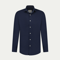 Peckham Rye Mens Flannel Herringbone Shirt in Dark Sapphire Navy