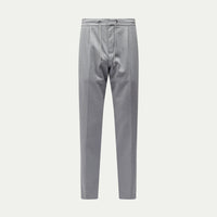 Peckham Rye Mens Drawstring Flannel Tech Trouser in Light Grey Marl