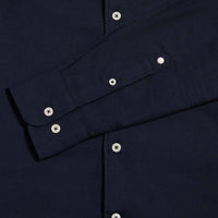 Peckham Rye Mens Flannel Herringbone Shirt in Dark Sapphire Navy