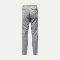 Peckham Rye Mens Drawstring Flannel Tech Trouser in Light Grey Marl