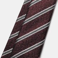 Silk Two Tone Stripe Tie in Cerulean