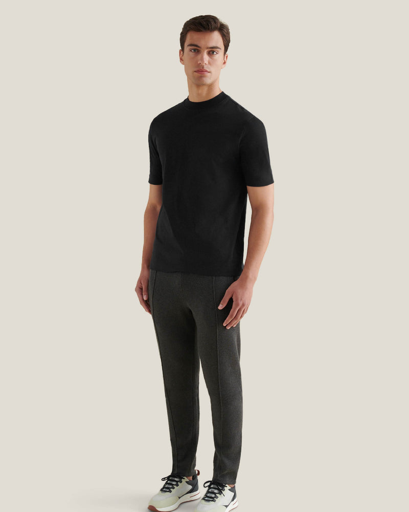Mercerised Cotton T-Shirt Black
