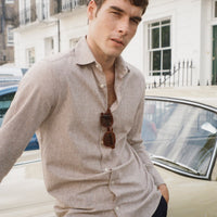 Peckham Rye Mens Textured Shirt in Carafe