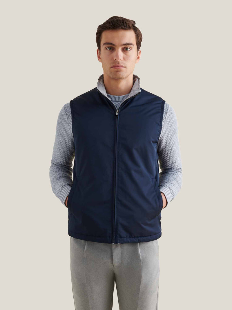 Light Padded Zip Vest in Dark Sapphire Navy
