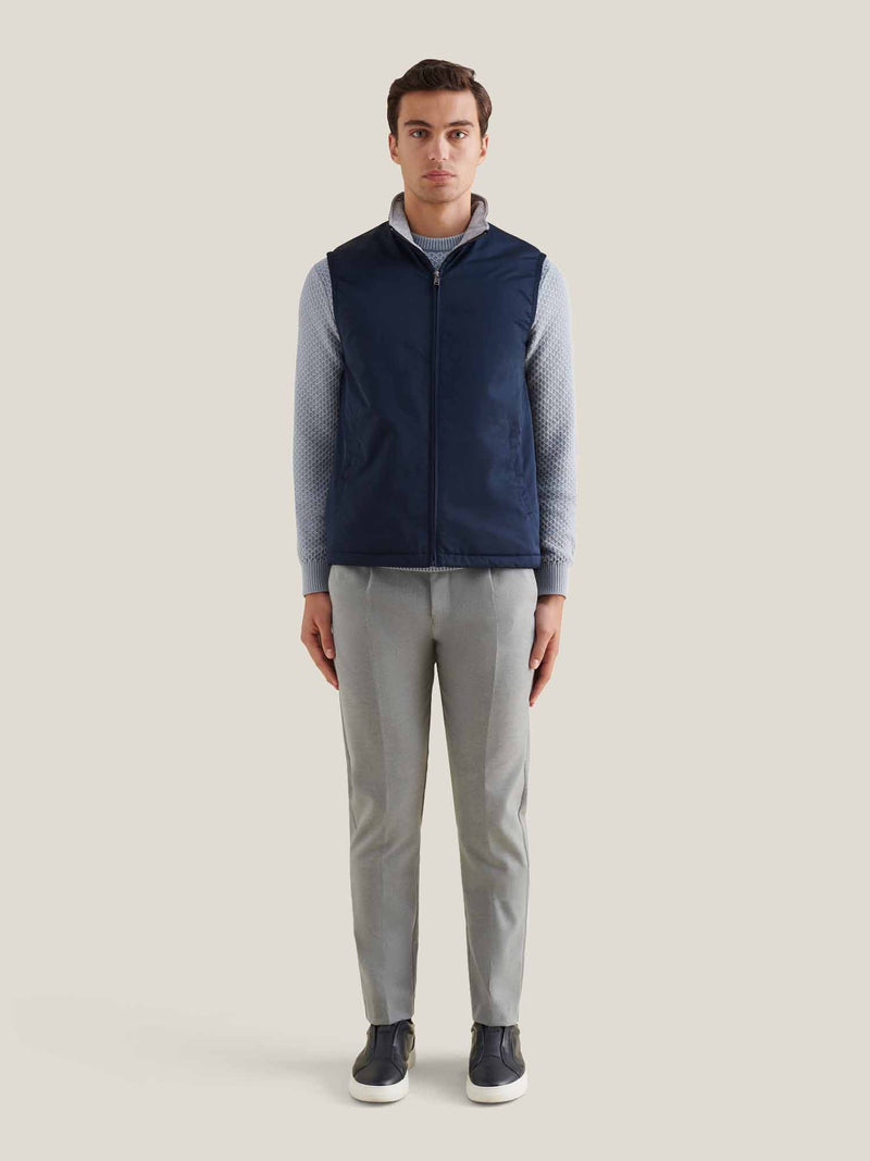 Light Padded Zip Vest in Dark Sapphire Navy