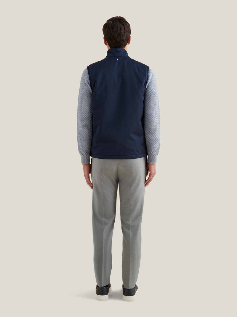 Light Padded Zip Vest in Dark Sapphire Navy
