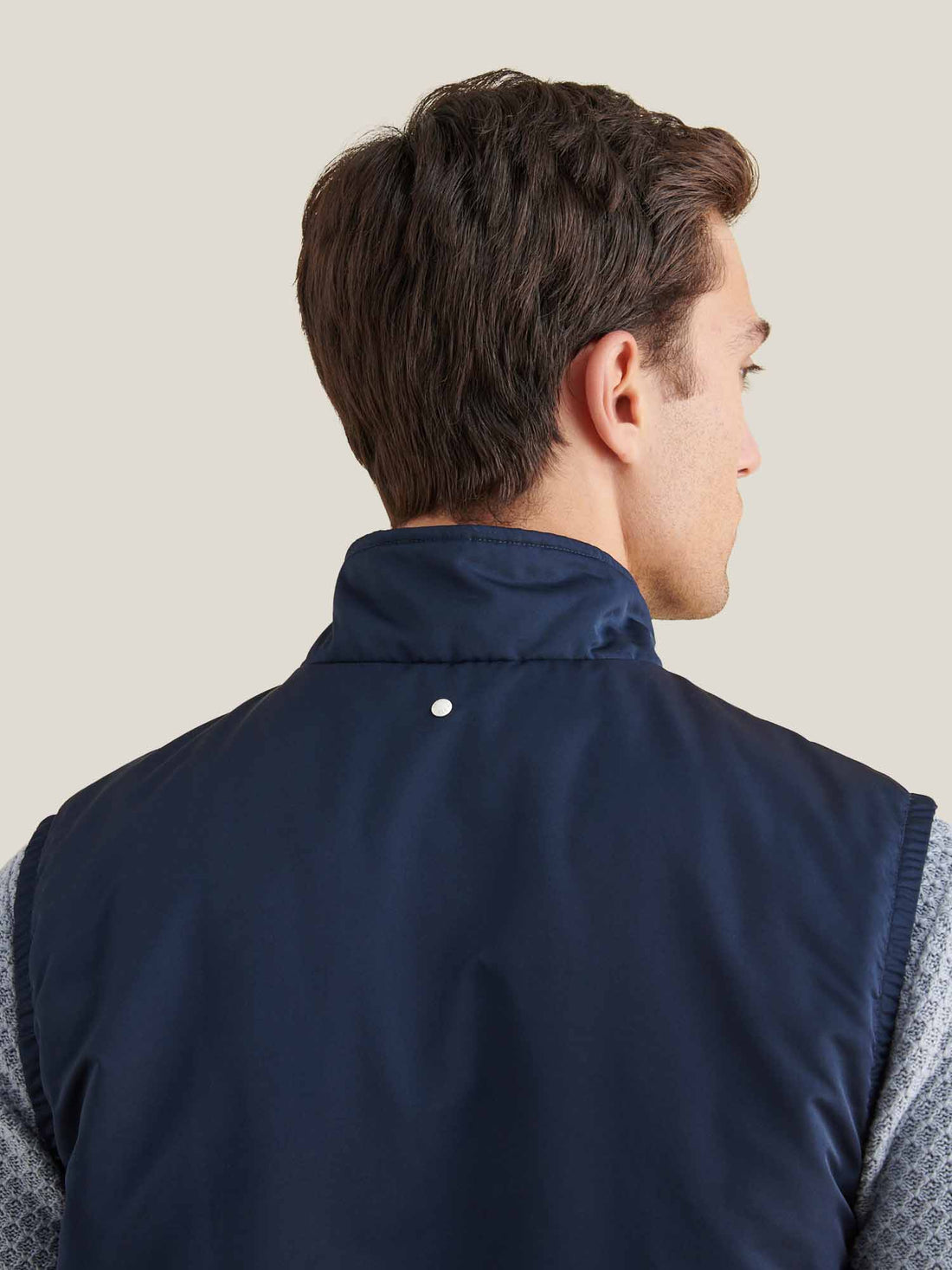 Light Padded Zip Vest in Dark Sapphire Navy