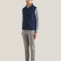 Light Padded Zip Vest in Dark Sapphire Navy