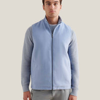 Wool Blend Zip Vest in Blue Blizzard