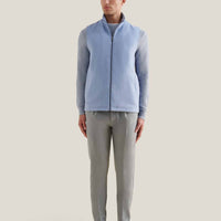Wool Blend Zip Vest in Blue Blizzard