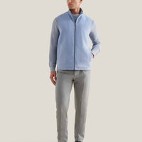 Wool Blend Zip Vest in Blue Blizzard