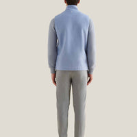 Wool Blend Zip Vest in Blue Blizzard