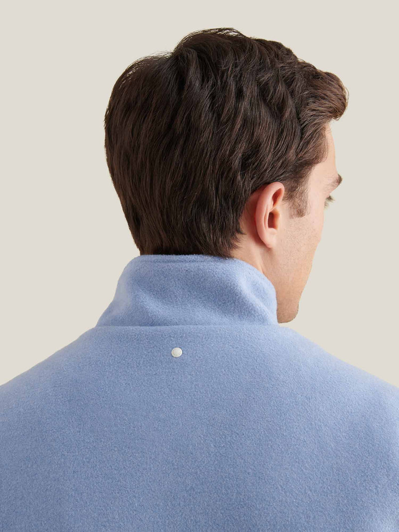 Wool Blend Zip Vest in Blue Blizzard