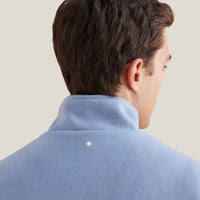 Wool Blend Zip Vest in Blue Blizzard