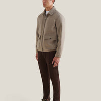 Wool Blend Bomber Jacket in Simply Taupe
