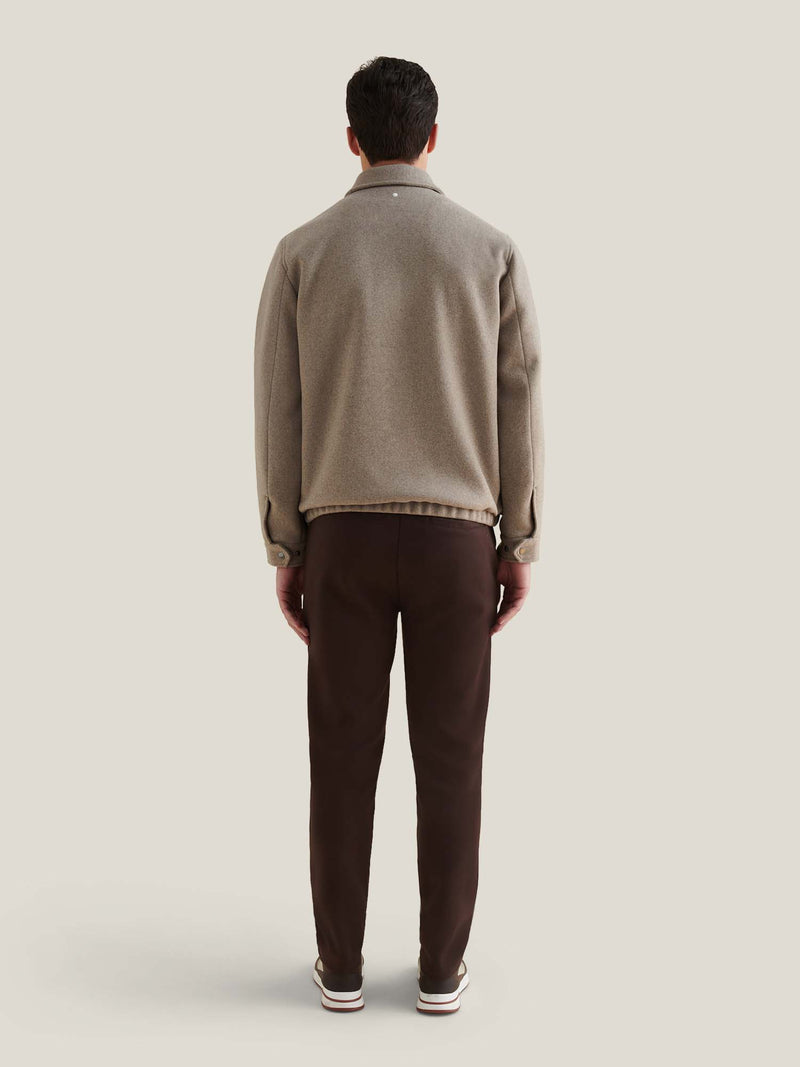 Wool Blend Bomber Jacket in Simply Taupe