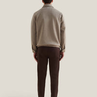 Wool Blend Bomber Jacket in Simply Taupe