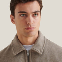 Wool Blend Bomber Jacket in Simply Taupe