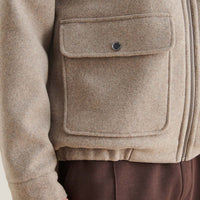 Wool Blend Bomber Jacket in Simply Taupe
