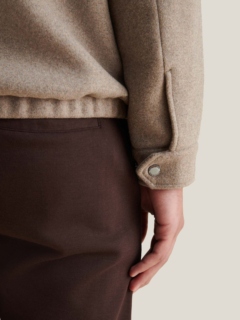 Wool Blend Bomber Jacket in Simply Taupe