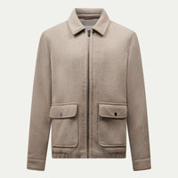 Wool Blend Bomber Jacket in Simply Taupe