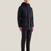 Wool Blend Padded Parka in Dark Sapphire Navy