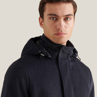 Wool Blend Padded Parka in Dark Sapphire Navy
