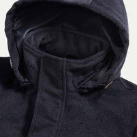 Wool Blend Padded Parka in Dark Sapphire Navy