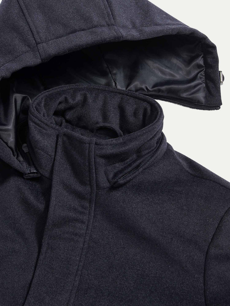 Wool Blend Padded Parka in Dark Sapphire Navy