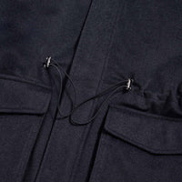 Wool Blend Padded Parka in Dark Sapphire Navy