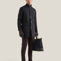 Padded Rain Mac in Black