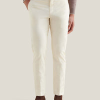 Stretch Cotton Trouser in Egret
