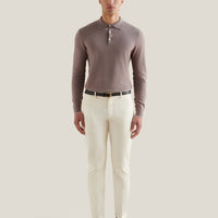 Stretch Cotton Trouser in Egret