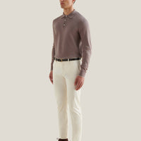 Stretch Cotton Trouser in Egret