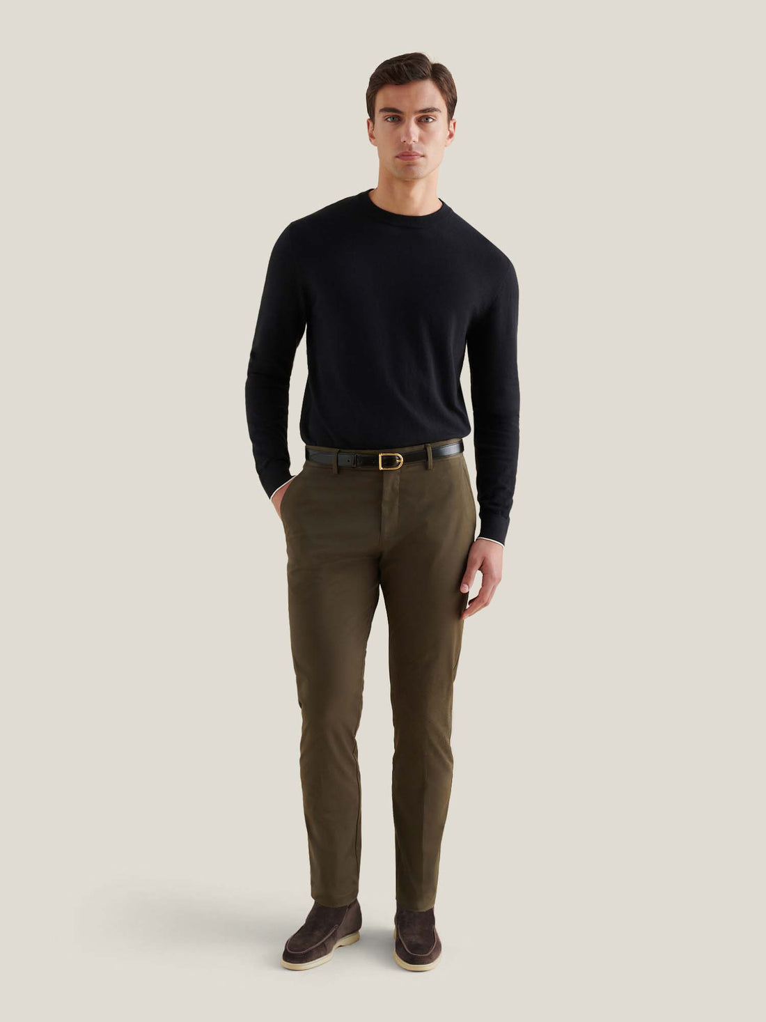 Stretch Cotton Trouser in Sea Turtle