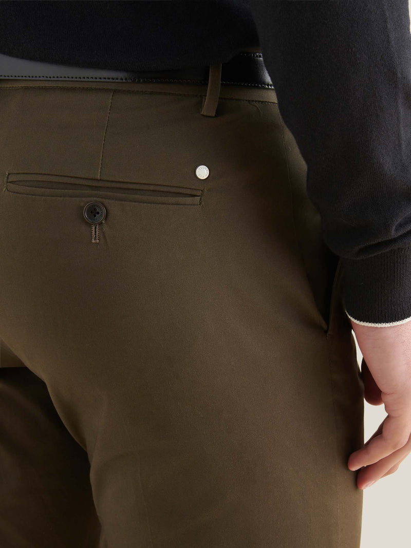 Stretch Cotton Trouser in Sea Turtle