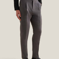 Twill Blend Smart High Waisted Trouser in Charcoal Grey