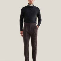 Twill Blend Smart High Waisted Trouser in Java