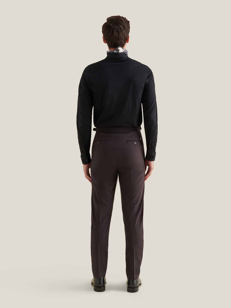 Twill Blend Smart High Waisted Trouser in Java