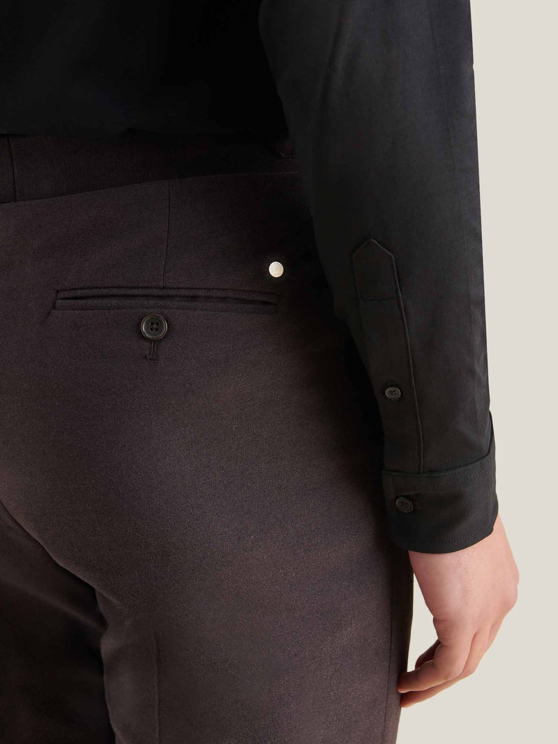 Twill Blend Smart High Waisted Trouser in Java