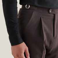 Twill Blend Smart High Waisted Trouser in Java