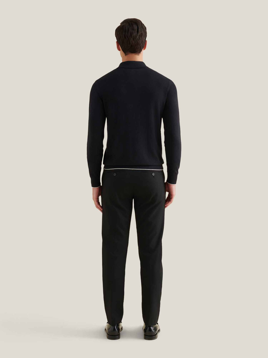 Drawstring Flannel Tech Trouser in Black